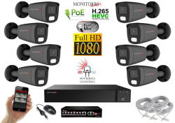  MS - Hybrid Light IP kamerarendszer 8 kamerával switchel 2 Mpix GT - 6214K8B