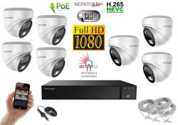 Monitorrs Security - Hybrid Light IP kamerarendszer 7 kamerával 2 Mpix WD - 6211K7