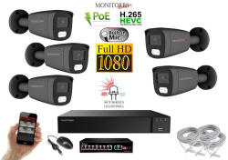  MS - Hybrid Light IP kamerarendszer 5 kamerával switchel 2 Mpix GT - 6214K5B