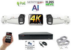 Monitorrs Security - 4k AI IP park kamerarendszer 2 kamerával 8 Mpix - 6380K2