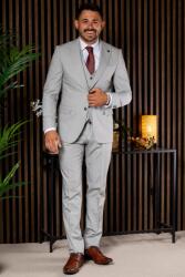 Elite Fashion Homokszürke háromrészes slim Öltöny - 50 ( m )
