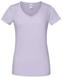 Fruit of the Loom Rövid ujjú V-nyakú Női pamut póló, Fruit of the Loom FN71, Soft Lawender-XS (FN711313)