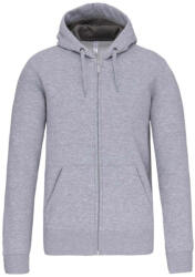 Kariban Uniszex cipzáras kapucnis vastag pulóver, Kariban KA444, Oxford Grey-4XL (ka444oxg-4xl)