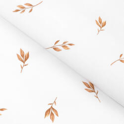 Goldea pamutvászon - barna őszi levelek 160 cm