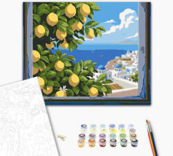 Alkotásutca Ablakból a tengerre - Számfestő készlet kereten 40x50