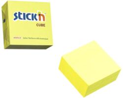 Stick'n Cub notes autoadeziv 76 x 76 mm, 400 file, Stick'n - galben neon (HO-21010)