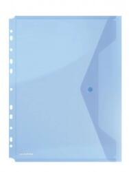 DONAU Folie protectie doc. A4, clapa laterala, inchidere cu capsa, 4/set, 200 microni, DONAU - albastru transparent (DN-8540001PL-10)