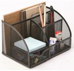Q-CONNECT Organizer metalic Mesh, de birou, 7 compartimente, Q-Connect - negru (KF17295)