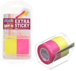 Stick'n Notes autoadeziv in rola, cu dispenser, 25 mm x 10 m, 2 buc/set, Stick'n - 2 culori neon (HO-21695)