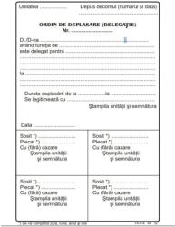  Ordin deplasare, A5, tipar fata/verso, 100 file/carnet (TP019048)