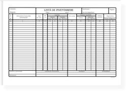  Lista de inventariere, A4, tipar fata, 100 file/carnet (TP019056)