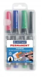 Centropen Set marker permanent, 2.5mm, 4 culori/set, CENTROPEN 8566 (CE856600)