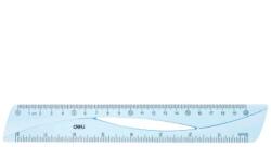 Deli Rigla 20 cm albastra transparent, DELI (DLEH10)