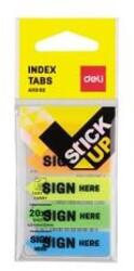 Deli Index adeziv plastic Sign Here 12x44mm 5 culori 20 file/culoare, DELI (DLEA11302)