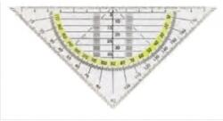 ALCO Echer 22 cm, cu raportor 180 grade, plastic transparent, ALCO (AL-1578)