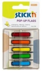 STICKN Film index autoadeziv 45 x 12mm, 5 x 30file/set, cu dispenser, Stick"n Pop-up - 5 culori fluorescent (HO-26003)