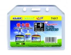 KEJEA Buzunar dubla fata pentru ID carduri, PVC flexibil, 128 x 91mm, orizontal, 5 buc/set, KEJEA - transp (KJ-T-019H)