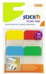 STICKN Stick index plastic transp. cu margine color 38 x 25 mm, 4 x 20 file/set, Stick"n - 4 culori neon (HO-21607)