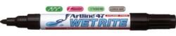 ARTLINE Marker ARTLINE 47, pentru suprafete umede, corp metalic, varf rotund 1.5mm - negru (EK-47-BK) - ihtis