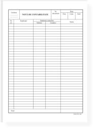  Nota de contabilitate, A4, tipar fata/verso, 100 file/carnet (TP019016)
