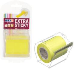 Stick'n Notes autoadeziv in rola, cu dispenser, 50 mm x 10 m, Stick'n - galben neon (HO-21692)
