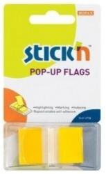 STICKN Film index autoadeziv 45 x 25mm, 50 file/set, cu dispenser, Stick"n Pop-up - transparent/galben (HO-26022)