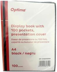 Optima Dosar de prezentare personalizabil, A4, cu 100 folii, coperta rigida, Optima - negru (OP-515010005)