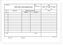  Nota de contabilitate, A5, tipar fata/verso, 100 file/carnet (TP019017)