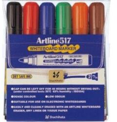 ARTLINE Marker pentru tabla de scris ARTLINE 517 - Dry safe ink, varf rotund 2.0mm, 6 culori/set (EK-517/6W) - ihtis