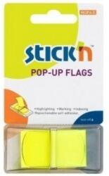 STICKN Film index autoadeziv 45 x 25mm, 50 file/set, cu dispenser, Stick"n Pop-up - galben (HO-26010)