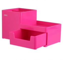 DELI Suport birou 3 compartimente + sertar roz DELI (DLEZ25140)