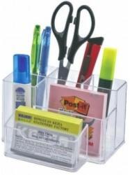 KEJEA Suport plastic pentru accesorii de birou, 6 compartimente, 105 x 85mm, KEJEA - transparent (KJ-K-097-TR)
