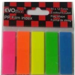 EVO Stick index plastic transparent color 44 x 12.7 mm, 5 x 20 buc/set EVO - 5 culori neon (EV6D04)