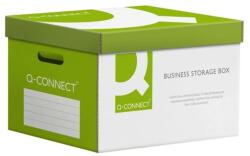 Q-CONNECT Container arhivare cu capac detasabil, 515x305x350mm, carton 468gsm, Q-Connect - alb/verde (KF15851) - ihtis