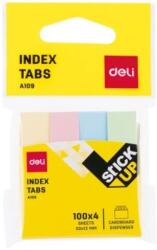 Deli Index adeziv hartie 12x50mm 4 culori pastel 100 file/culoare, DELI (DLEA10902)