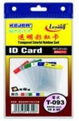 KEJEA Buzunar PVC, pentru ID carduri, 55 x 85mm, vertical, 10 buc/set, KEJEA - margine transp. color (KJ-T-087V) - ihtis