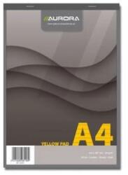 AURORA Blocnotes capsat, A4, 80 file - 80g/mp, 4 perforatii, AURORA Office - dictando - hartie galbena (2984ST) - ihtis