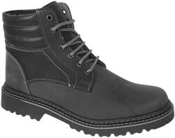 Lucianis Style Bocanci barbati din piele naturala imblaniti model iarna MARKUS Negru Bufo 7, marimea 42