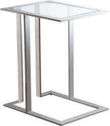 Settimo Masuta argintie cu blat sticla Hudson 50x40 cm (EV076) Masa de cafea