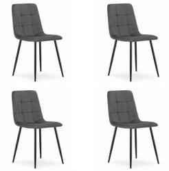 FDY Set 4 Scaune Bucatarie/Dining Jacob Gri Inchis Catifea