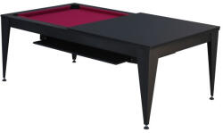 Vancouver pool biliárdasztal / étkezőasztal, Dynamic Vancouver III, 7', fekete/fekete, bordó szövet