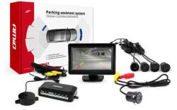 AMiO Tolatóradar 4 Darab Fekete 22 mm-es Szenzorral, 4.3" Tft Monitorral + Éjjellátó - fizz - 23 485 Ft