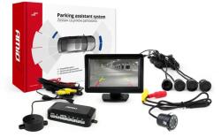 AMiO Tolatóradar 4 Darab Fekete 22 mm-es Szenzorral, 4.3" Tft Monitorral + Éjjellátó - fizz - 31 560 Ft