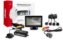 AMiO Tolatóradar 4 Darab Fekete 18 mm-es Szenzorral, 4.3" Tft Monitorral + Éjjellátó - fizz - 33 771 Ft