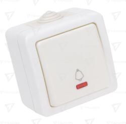 TRACON Buton pentru sonerie PT, cu lumină de semnalizare 10AX/250VAC, IP54, (N101) (TR-PH07L)