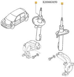 Original Renault Amortizor axa fata [stanga/dreapta] ORIGINAL RENAULT 8200663650 (8200663650)