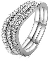 MOISS Minimalista ezüst gyűrű cirkónium kövekkel R00023 58 mm
