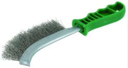  drótkefe zöld nyéllel 140x265/0, 3 inox