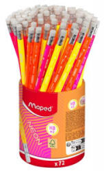 Maped Grafitceruza radírral, ceruzatartó, HB, háromszögletű, 'Black`Peps Neon', vegyes színek (IMA853789) (IMA853789)