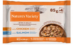 Nature's Variety 88x85g Nature's Variety Bites Adult csirke & lazac szószban nedves macskatáp